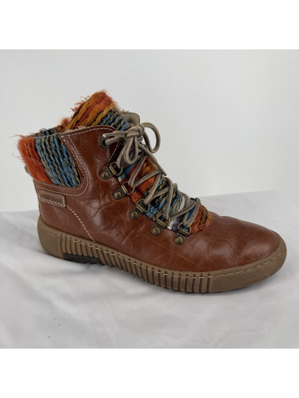 Joseph Seibel Maren boots womens 38 8 brown leather ankle lace up hiking boho